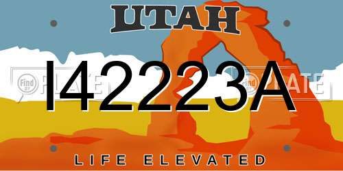 I42223A Utah License Plate
