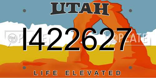 I422627 Utah License Plate