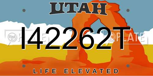 I42262T Utah License Plate
