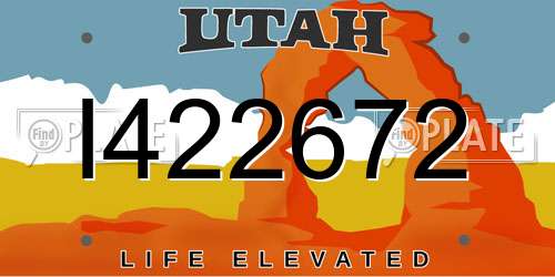 I422672 Utah License Plate
