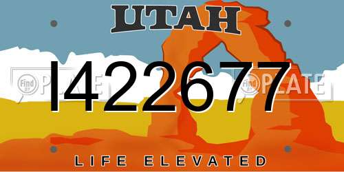 I422677 Utah License Plate