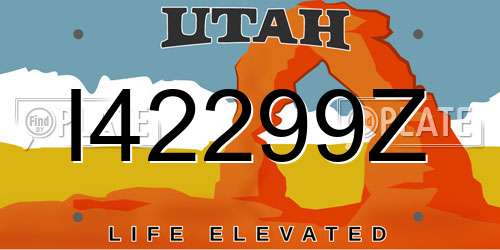 I42299Z Utah License Plate