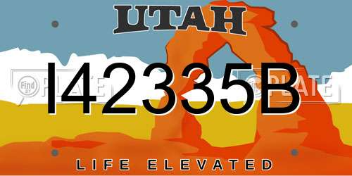 I42335B Utah License Plate