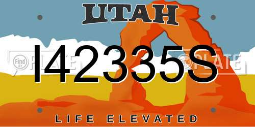 I42335S Utah License Plate