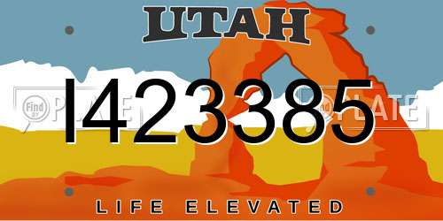I423385 Utah License Plate