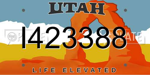 I423388 Utah License Plate
