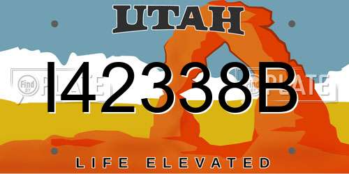 I42338B Utah License Plate