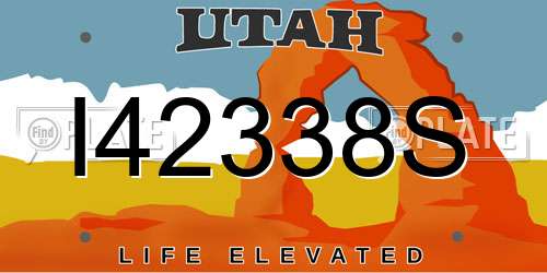 I42338S Utah License Plate