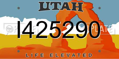 I425290 Utah License Plate