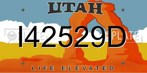 I42529D Utah License Plate
