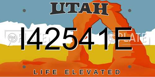 I42541E Utah License Plate
