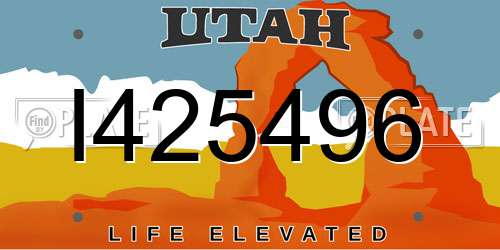 I425496 Utah License Plate