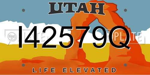 I42579Q Utah License Plate