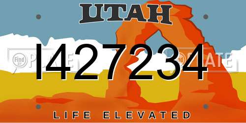 I427234 Utah License Plate