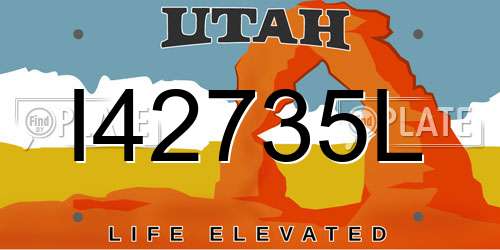I42735L Utah License Plate