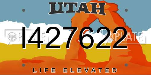 I427622 Utah License Plate