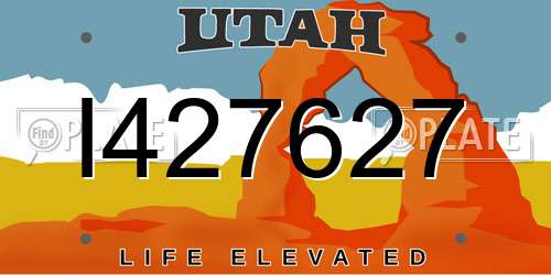 I427627 Utah License Plate