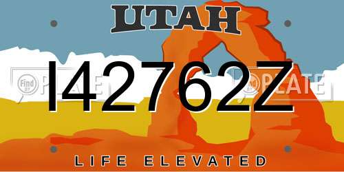 I42762Z Utah License Plate