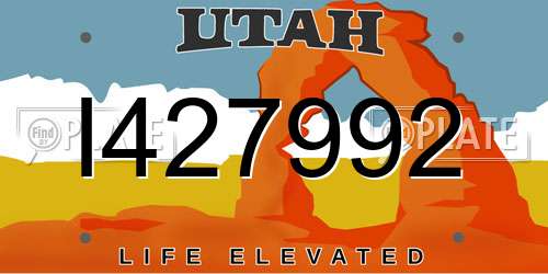 I427992 Utah License Plate
