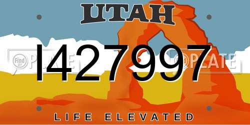 I427997 Utah License Plate