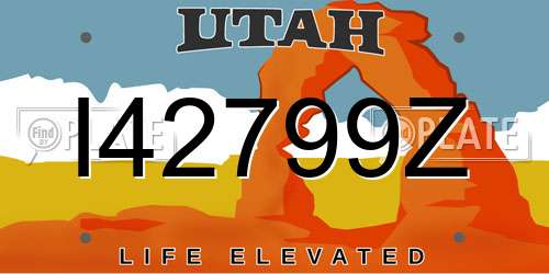 I42799Z Utah License Plate