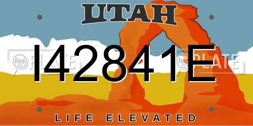 I42841E Utah License Plate