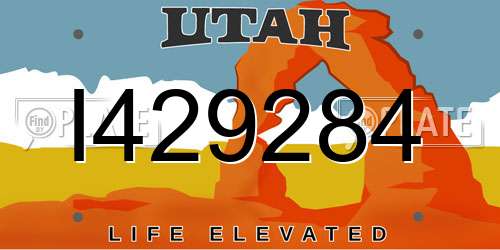 I429284 Utah License Plate