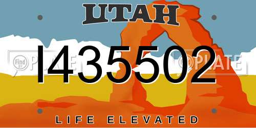 I435502 Utah License Plate