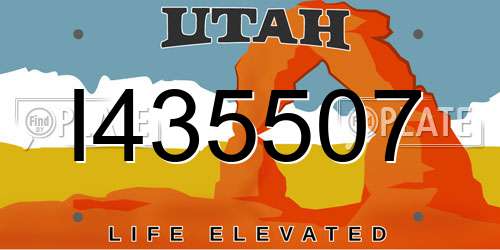 I435507 Utah License Plate