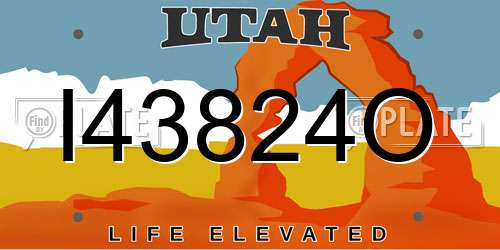 I43824O Utah License Plate