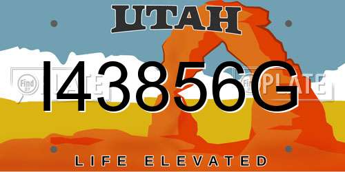 I43856G Utah License Plate