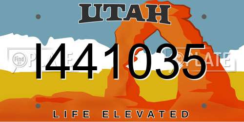 I441035 Utah License Plate