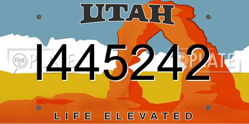 I445242 Utah License Plate