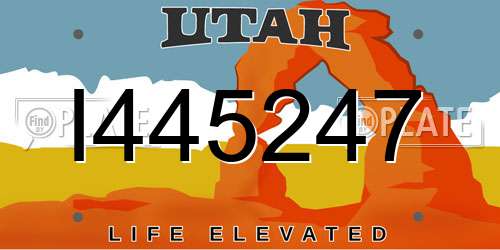 I445247 Utah License Plate