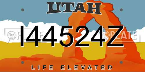 I44524Z Utah License Plate