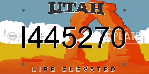 I445270 Utah License Plate