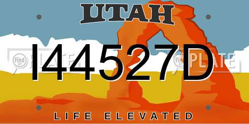 I44527D Utah License Plate