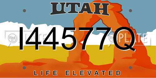 I44577Q Utah License Plate