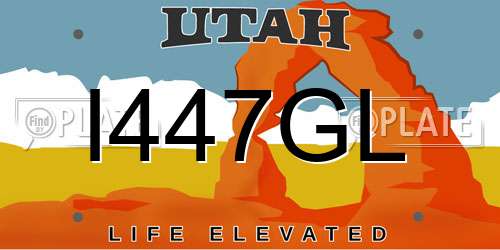 I447GL Utah License Plate