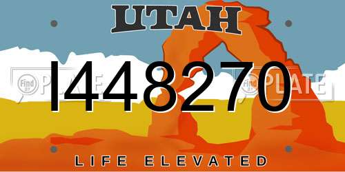 I448270 Utah License Plate