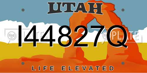 I44827Q Utah License Plate