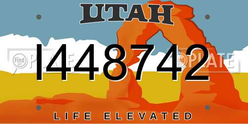 I448742 Utah License Plate