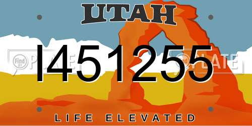 I451255 Utah License Plate