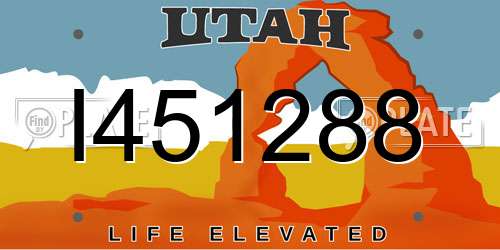 I451288 Utah License Plate
