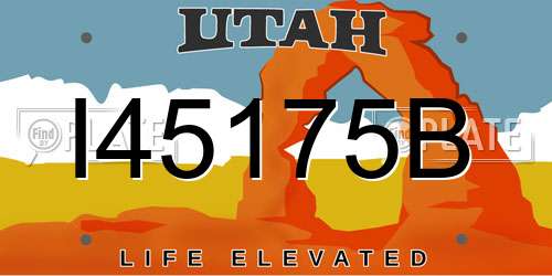 I45175B Utah License Plate