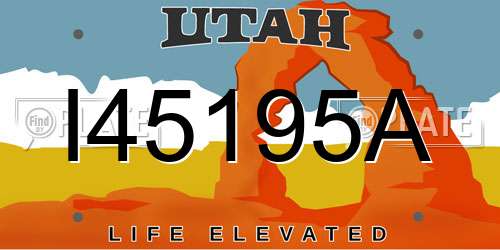 I45195A Utah License Plate