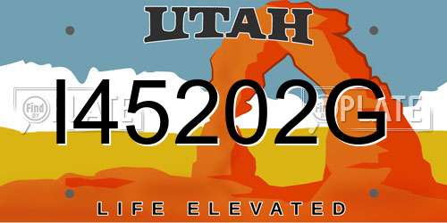 I45202G Utah License Plate