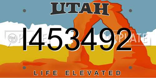 I453492 Utah License Plate