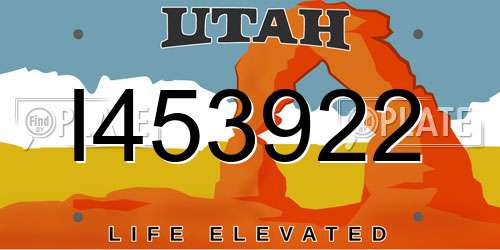 I453922 Utah License Plate