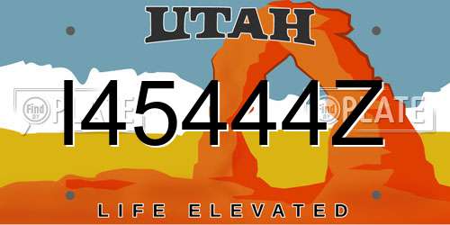 I45444Z Utah License Plate
